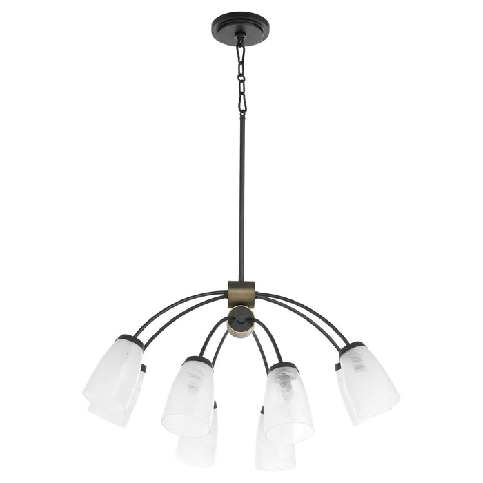 Quorum 6077-8-59 Eight Light Chandelier, Matte Black