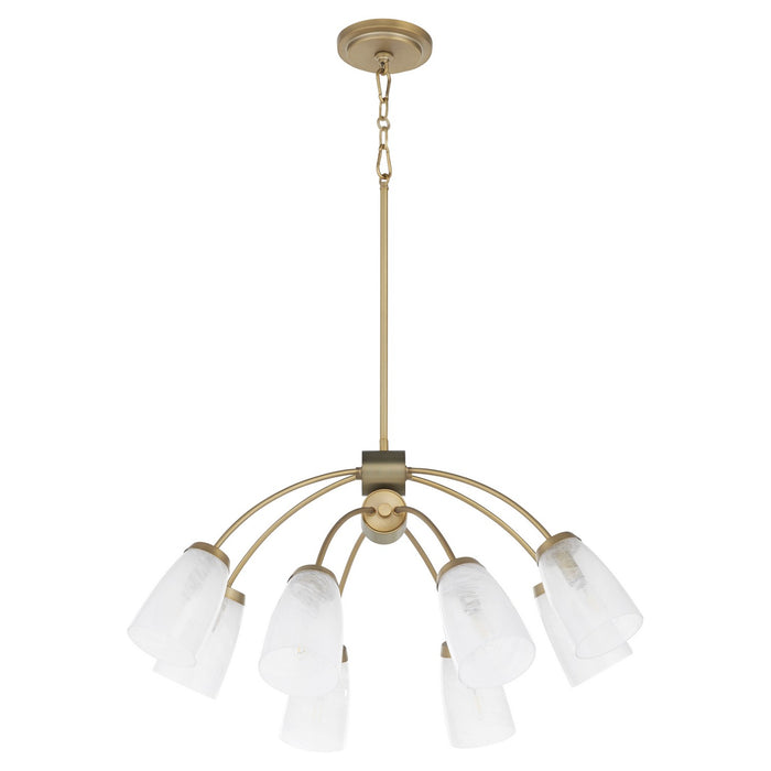 Quorum 6077-8-80 Eight Light Chandelier, Aged Brass