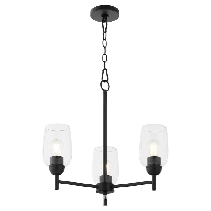 Quorum 6112-3-59 Three Light Chandelier, Matte Black