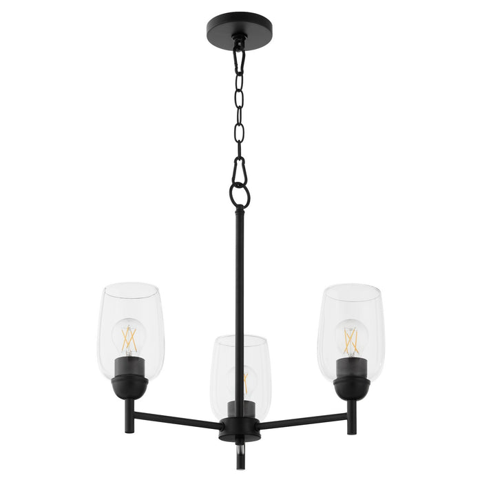 Quorum 6112-3-59 Three Light Chandelier, Matte Black