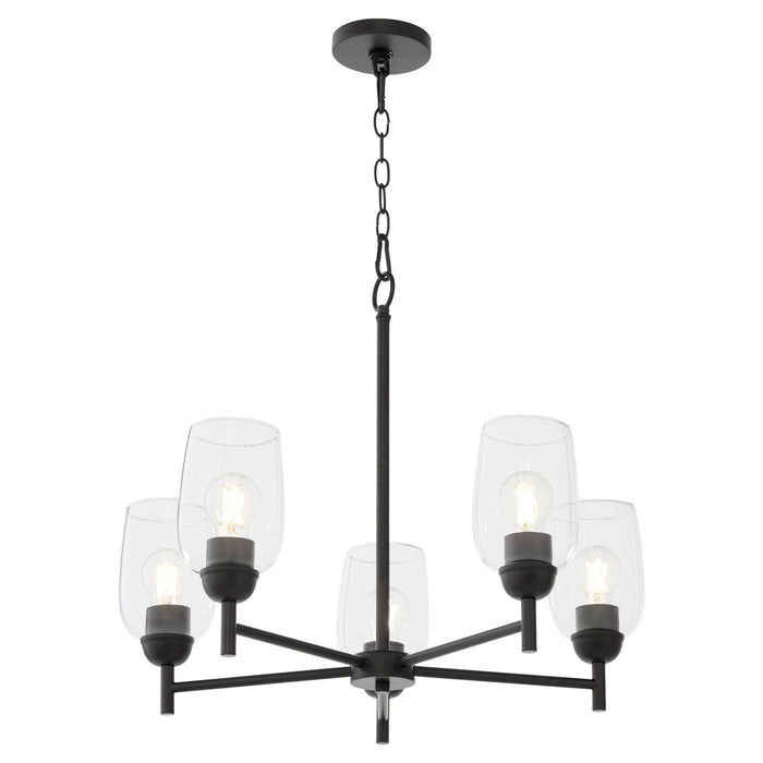Quorum 6112-5-59 Five Light Chandelier, Matte Black