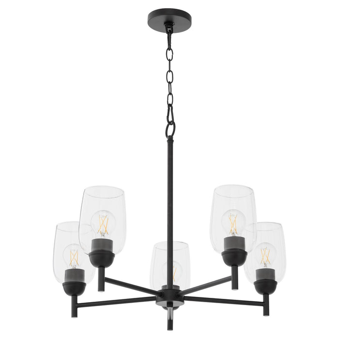 Quorum 6112-5-59 Five Light Chandelier, Matte Black