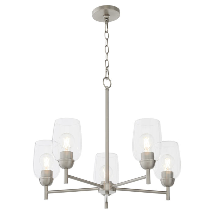 Quorum 6112-5-65 Five Light Chandelier, Satin Nickel