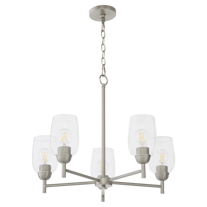 Quorum 6112-5-65 Five Light Chandelier, Satin Nickel