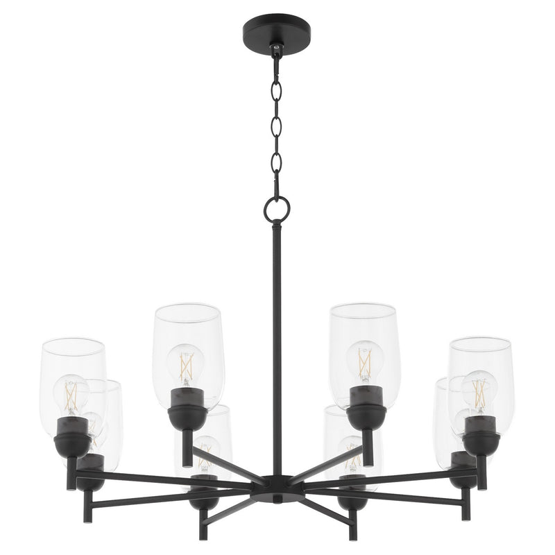 Quorum 6112-8-59 Eight Light Chandelier, Matte Black