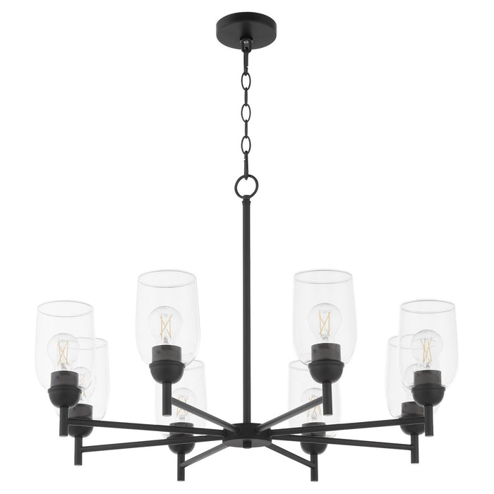 Quorum 6112-8-59 Eight Light Chandelier, Matte Black