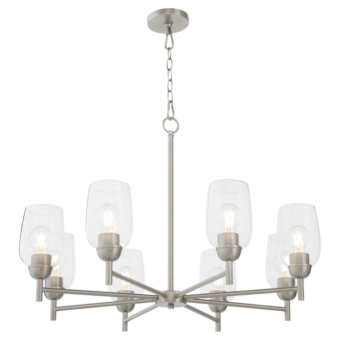 Quorum 6112-8-65 Eight Light Chandelier, Satin Nickel