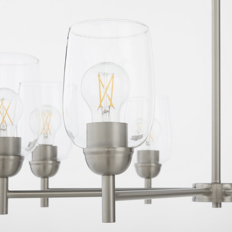 Quorum 6112-8-65 Eight Light Chandelier, Satin Nickel