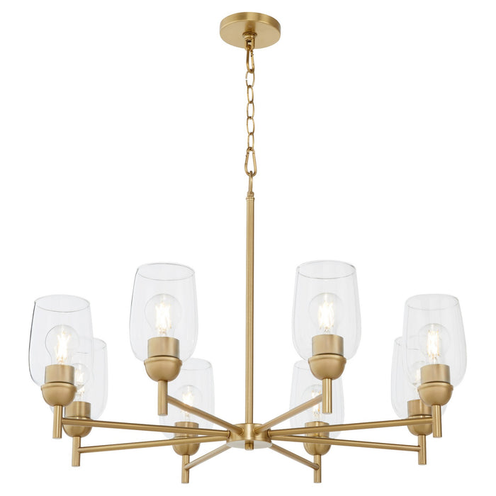 Quorum 6112-8-80 Eight Light Chandelier, Aged Brass