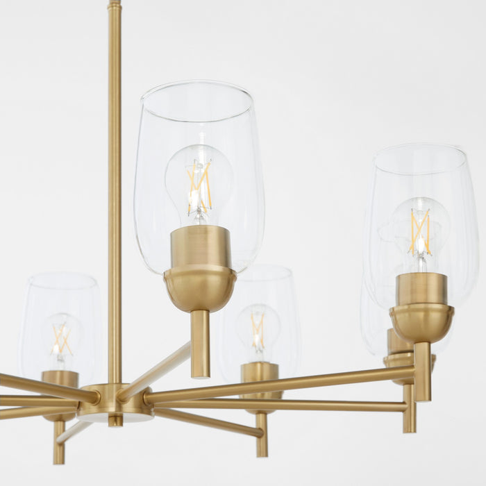 Quorum 6112-8-80 Eight Light Chandelier, Aged Brass