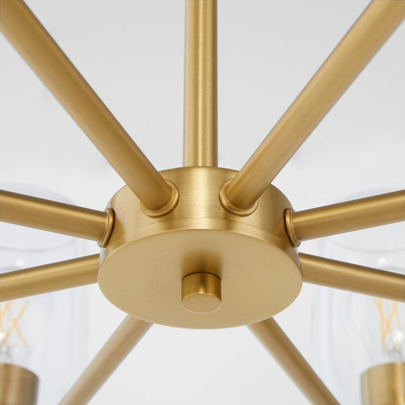 Quorum 6112-8-80 Eight Light Chandelier, Aged Brass