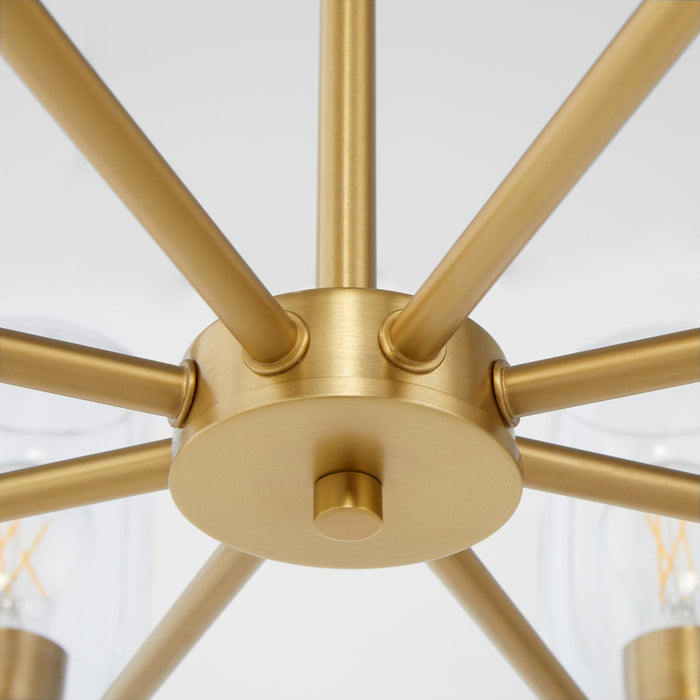 Quorum 6112-8-80 Eight Light Chandelier, Aged Brass
