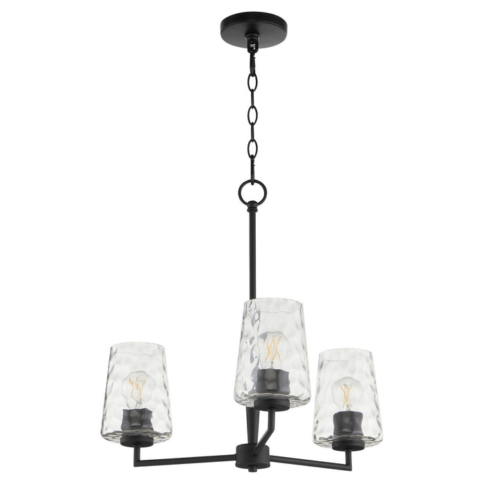 Quorum 6204-3-59 Three Light Chandelier, Matte Black
