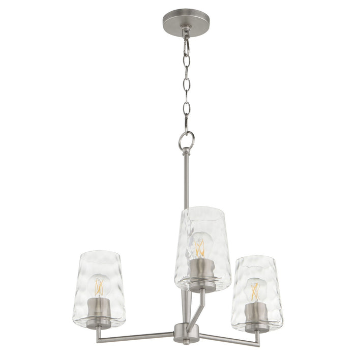 Quorum 6204-3-65 Three Light Chandelier, Satin Nickel