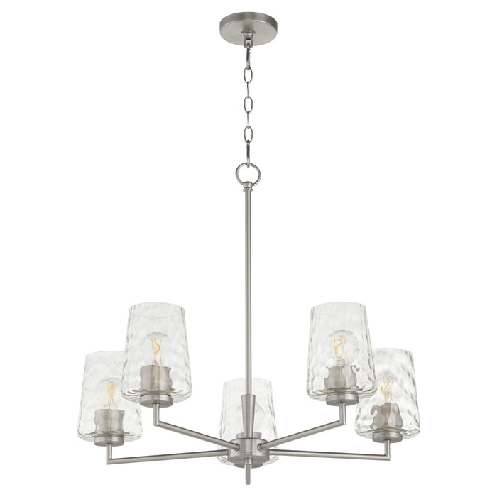 Quorum 6204-5-65 Five Light Chandelier, Satin Nickel