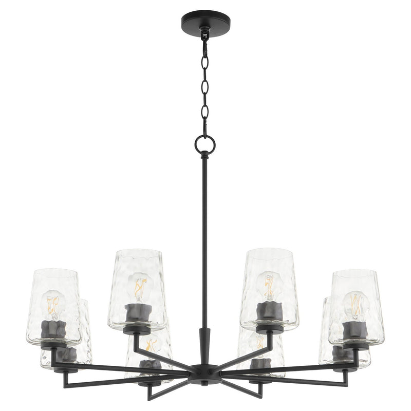 Quorum 6204-8-59 Eight Light Chandelier, Matte Black