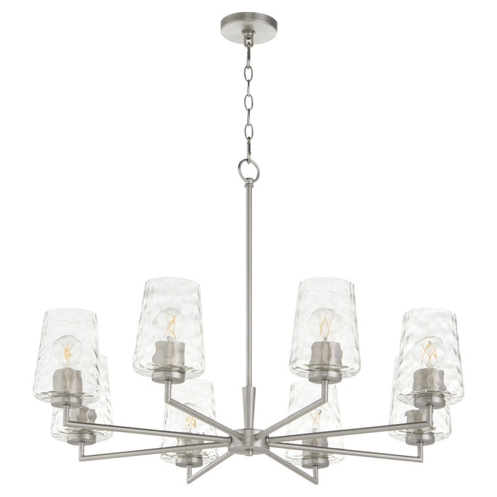 Quorum 6204-8-65 Eight Light Chandelier, Satin Nickel