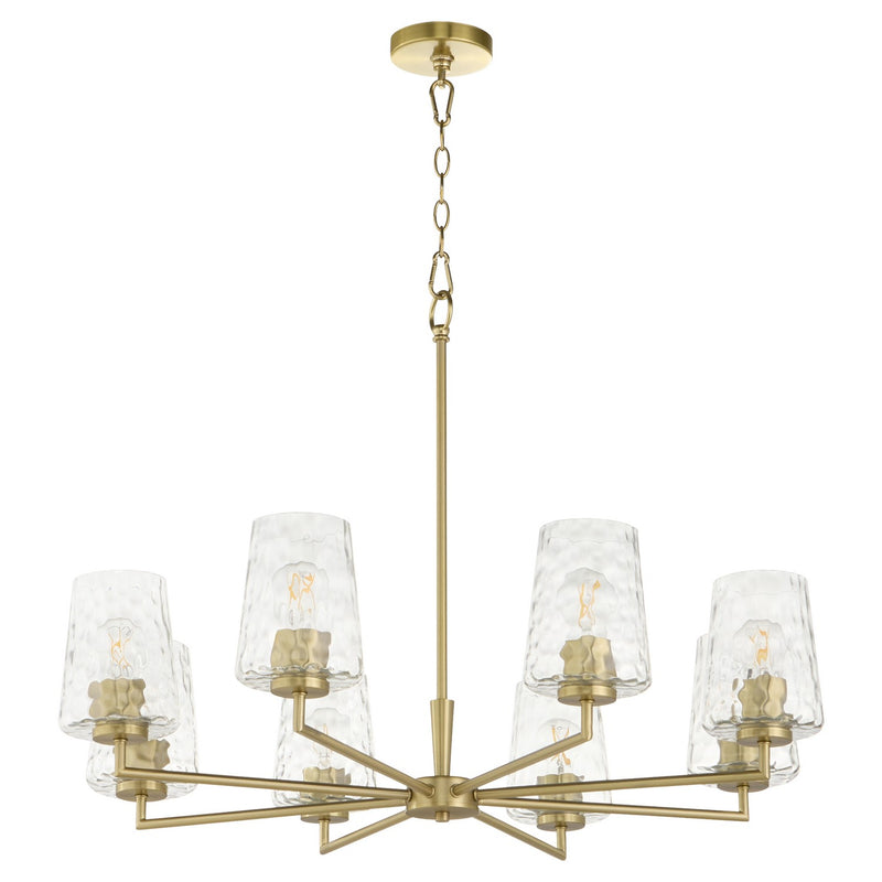 Quorum 6204-8-80 Eight Light Chandelier, Aged Brass