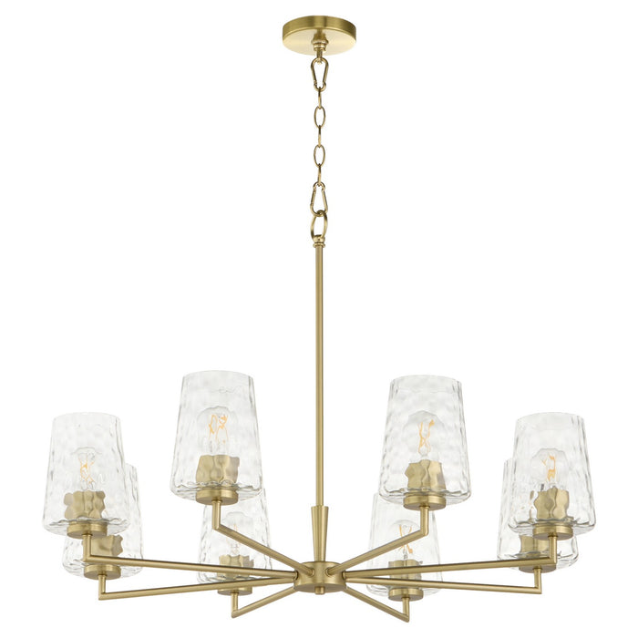 Quorum 6204-8-80 Eight Light Chandelier, Aged Brass