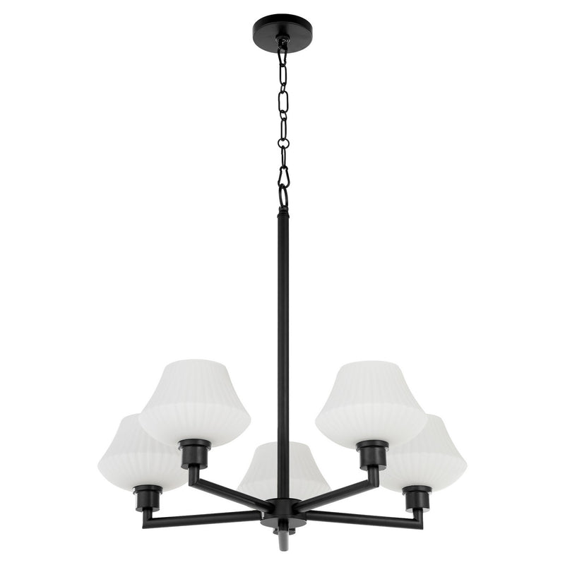 Quorum 6221-5-59 Five Light Chandelier, Matte Black