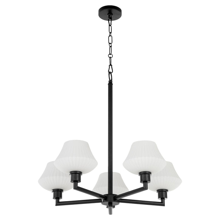 Quorum 6221-5-59 Five Light Chandelier, Matte Black