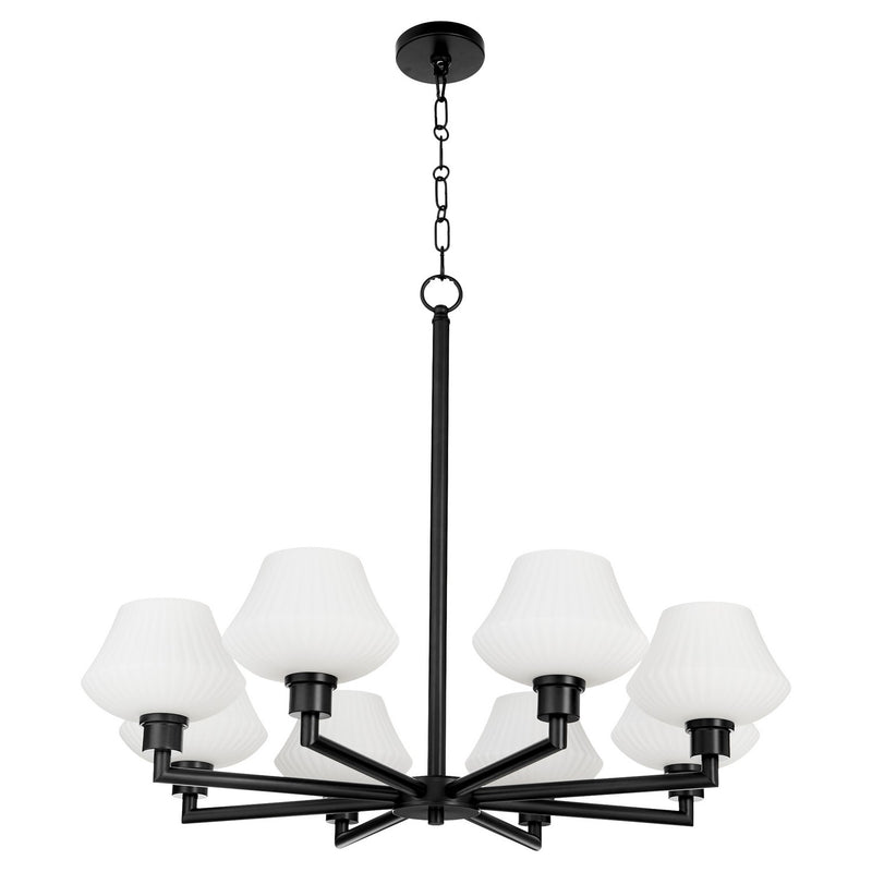 Quorum 6221-8-59 Eight Light Chandelier, Matte Black