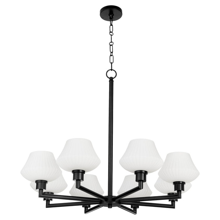 Quorum 6221-8-59 Eight Light Chandelier, Matte Black