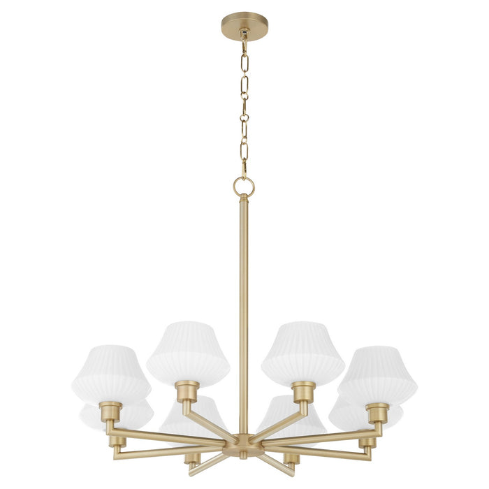 Quorum 6221-8-80 Eight Light Chandelier, Aged Brass