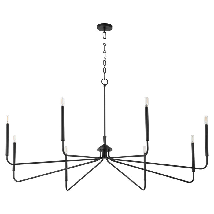 Quorum 6238-8-59 Eight Light Chandelier, Matte Black