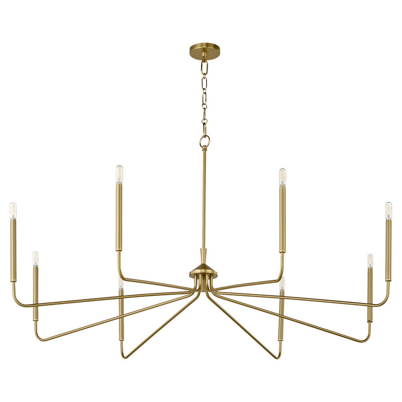 Quorum 6238-8-80 Eight Light Chandelier, Aged Brass
