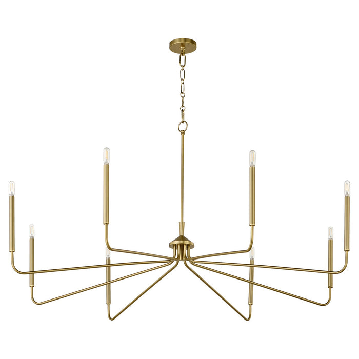 Quorum 6238-8-80 Eight Light Chandelier, Aged Brass