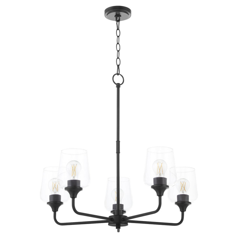 Quorum 6313-5-59 Five Light Chandelier, Matte Black