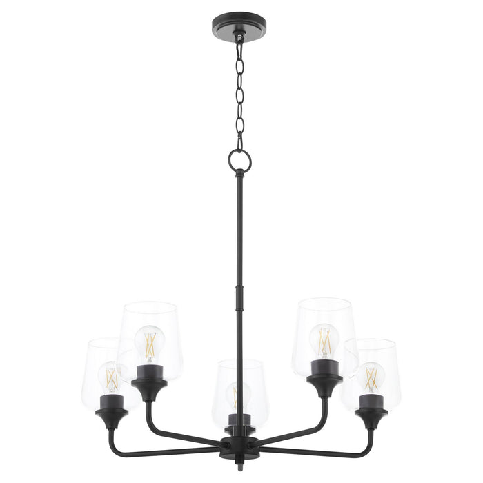 Quorum 6313-5-59 Five Light Chandelier, Matte Black