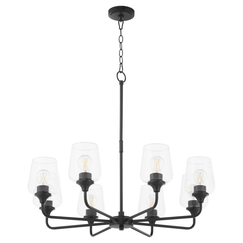 Quorum 6313-8-59 Eight Light Chandelier, Matte Black