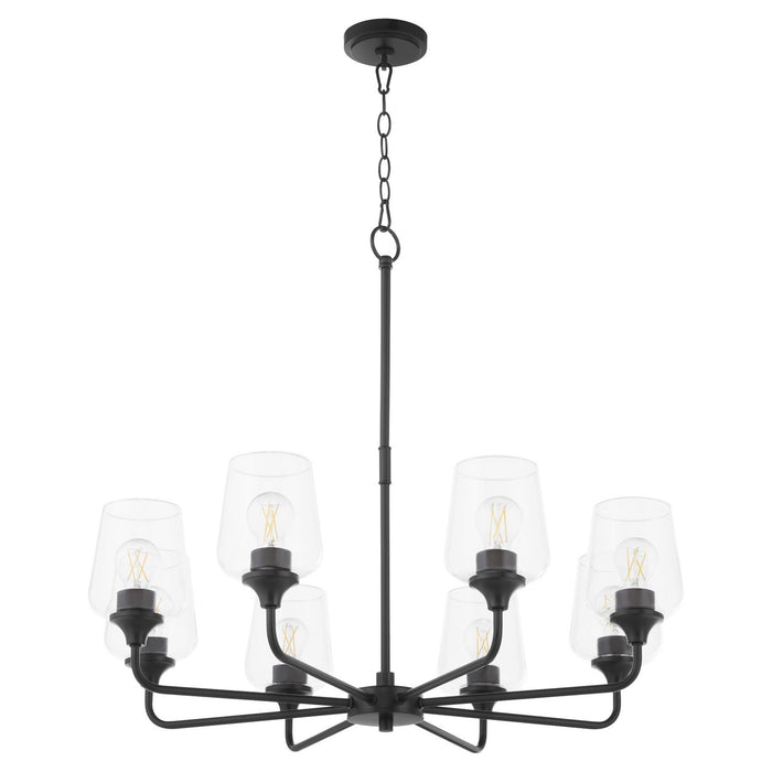 Quorum 6313-8-59 Eight Light Chandelier, Matte Black