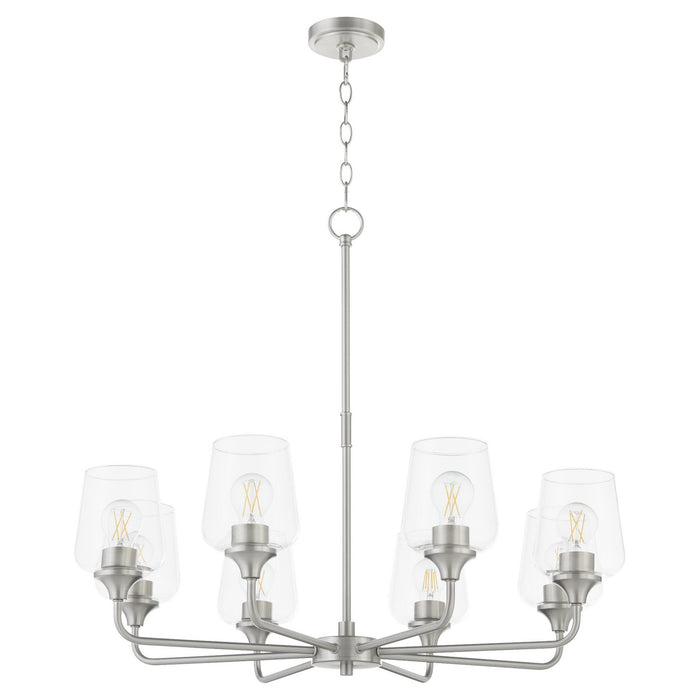 Quorum 6313-8-65 Eight Light Chandelier, Satin Nickel