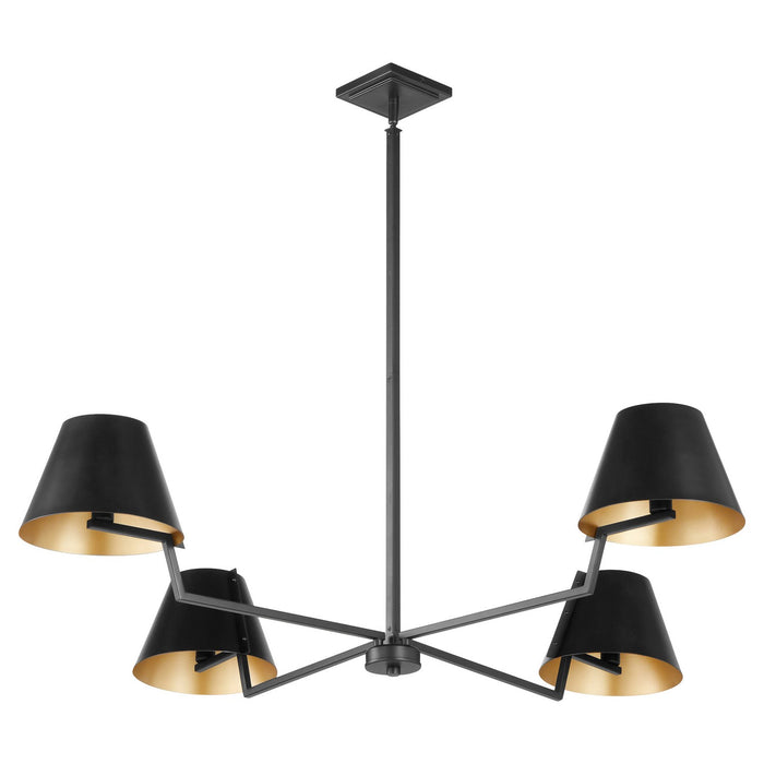 Quorum 668-4-59 Four Light Chandelier, Matte Black