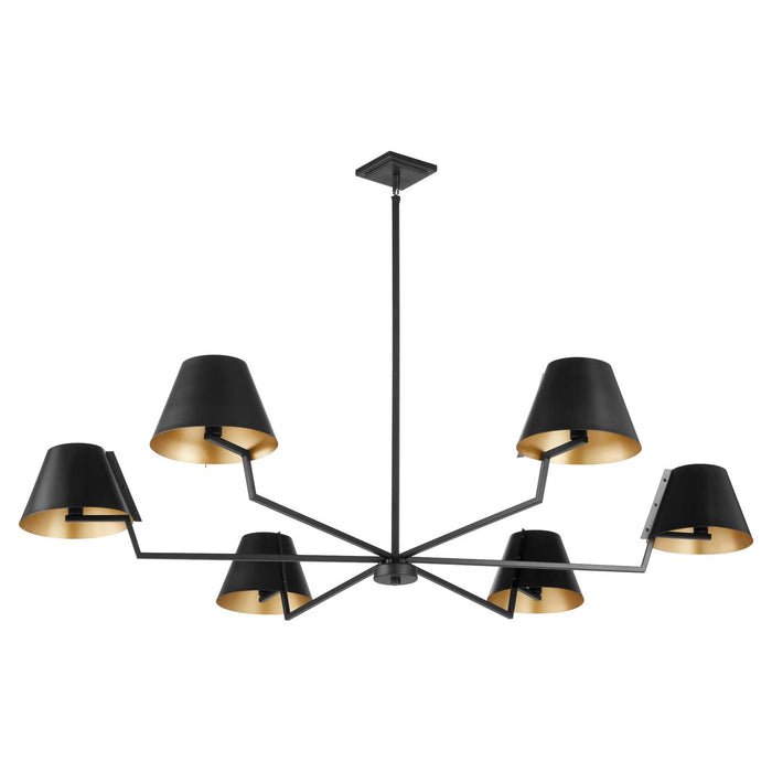 Quorum 668-6-59 Six Light Chandelier, Matte Black