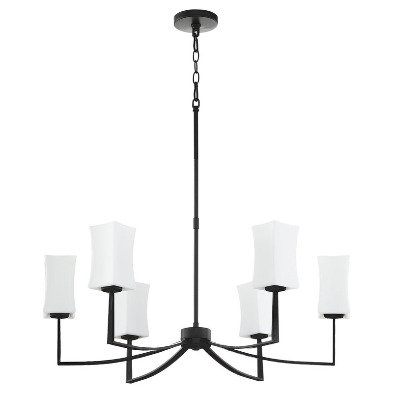 Quorum 681-6-59 Six Light Chandelier, Matte Black