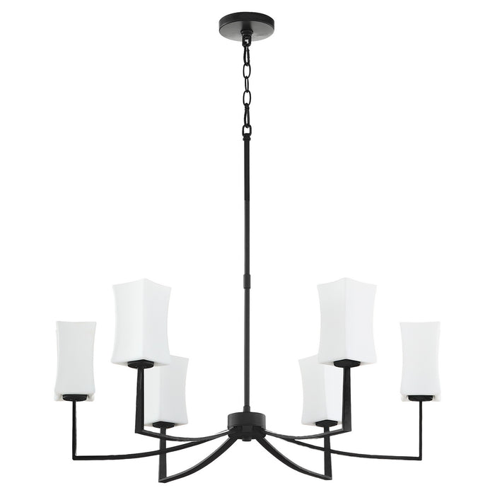 Quorum 681-6-59 Six Light Chandelier, Matte Black