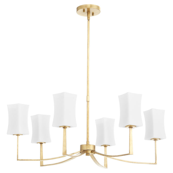 Quorum 681-6-74 Six Light Chandelier, Gold Leaf