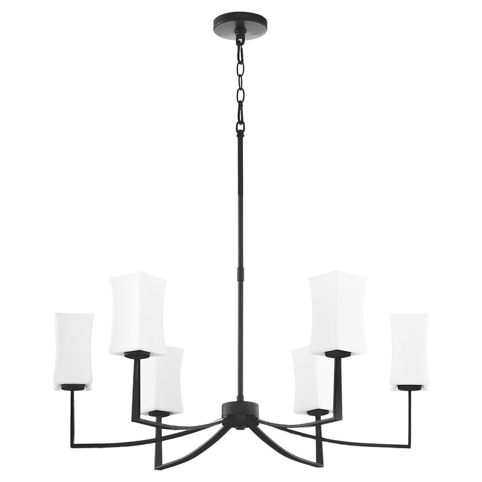 Quorum 681-8-59 Eight Light Chandelier, Matte Black