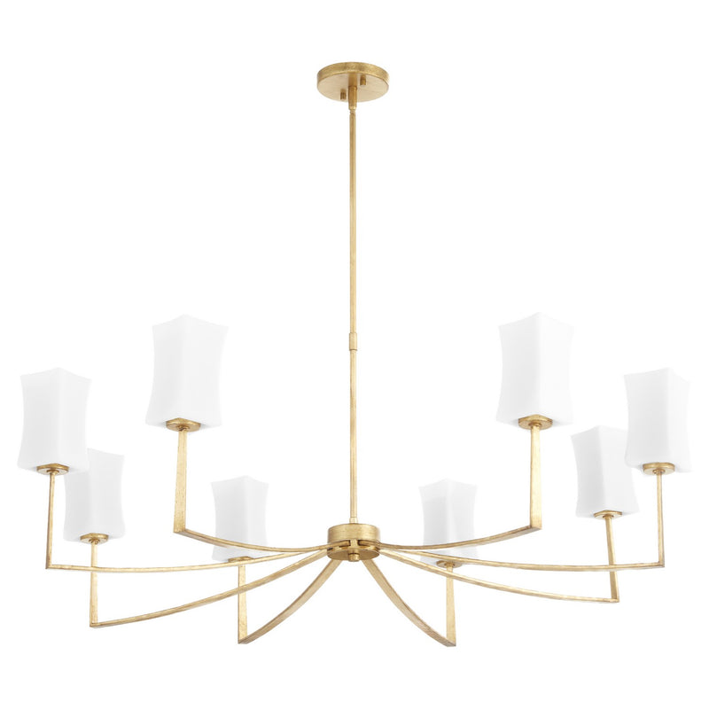 Quorum 681-8-74 Eight Light Chandelier, Gold Leaf