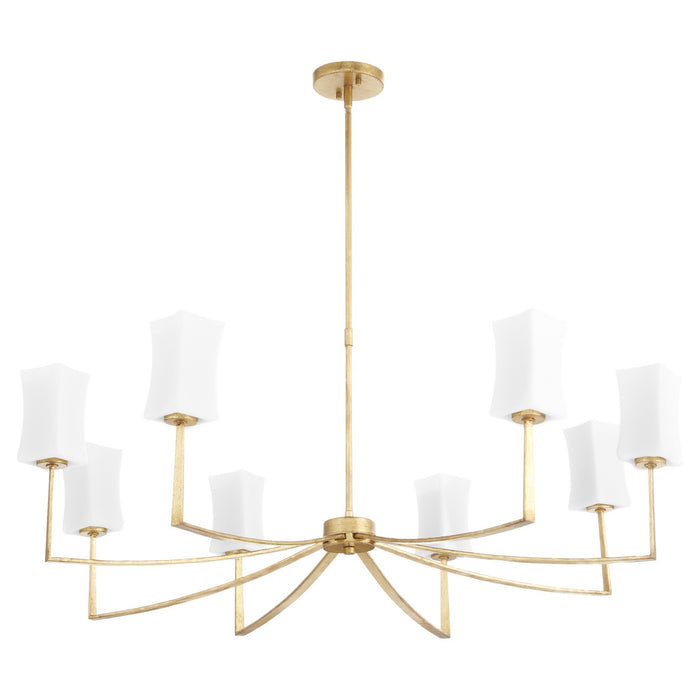 Quorum 681-8-74 Eight Light Chandelier, Gold Leaf