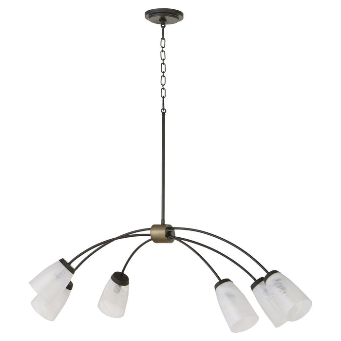 Quorum 6877-6-59 Six Light Linear Chandelier, Matte Black