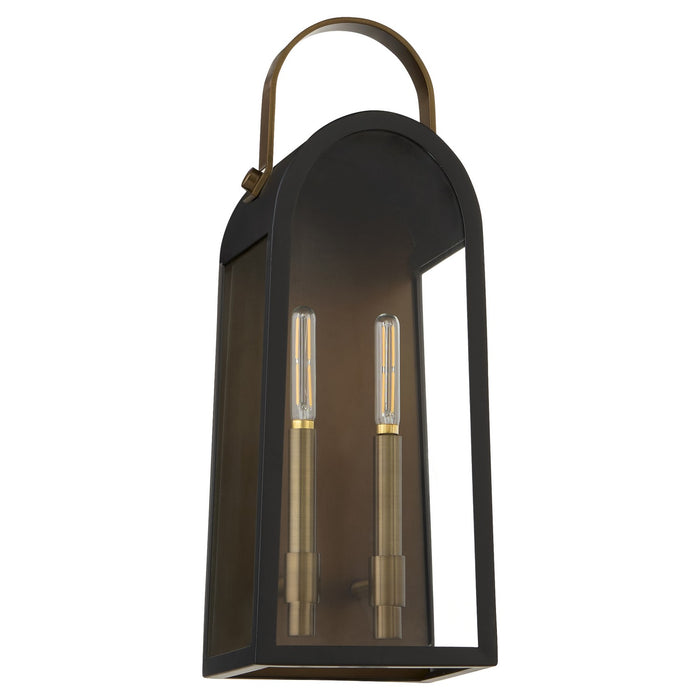 Quorum 72-20-5982 Two Light Wall Mount, Matte Black w/ Aged Copper