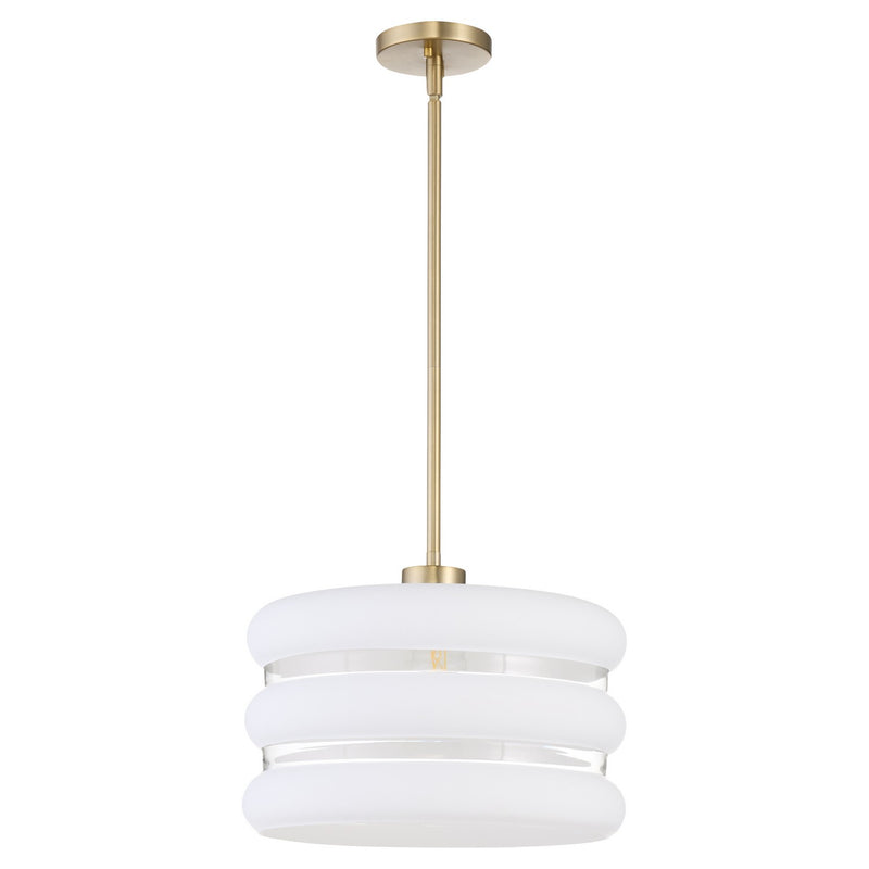 Quorum 806-80 One Light Pendant, Aged Brass