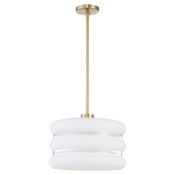 Quorum 806-80 One Light Pendant, Aged Brass