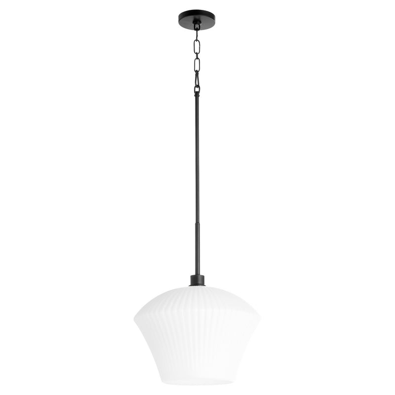 Quorum 8221-15-59 One Light Pendant, Matte Black