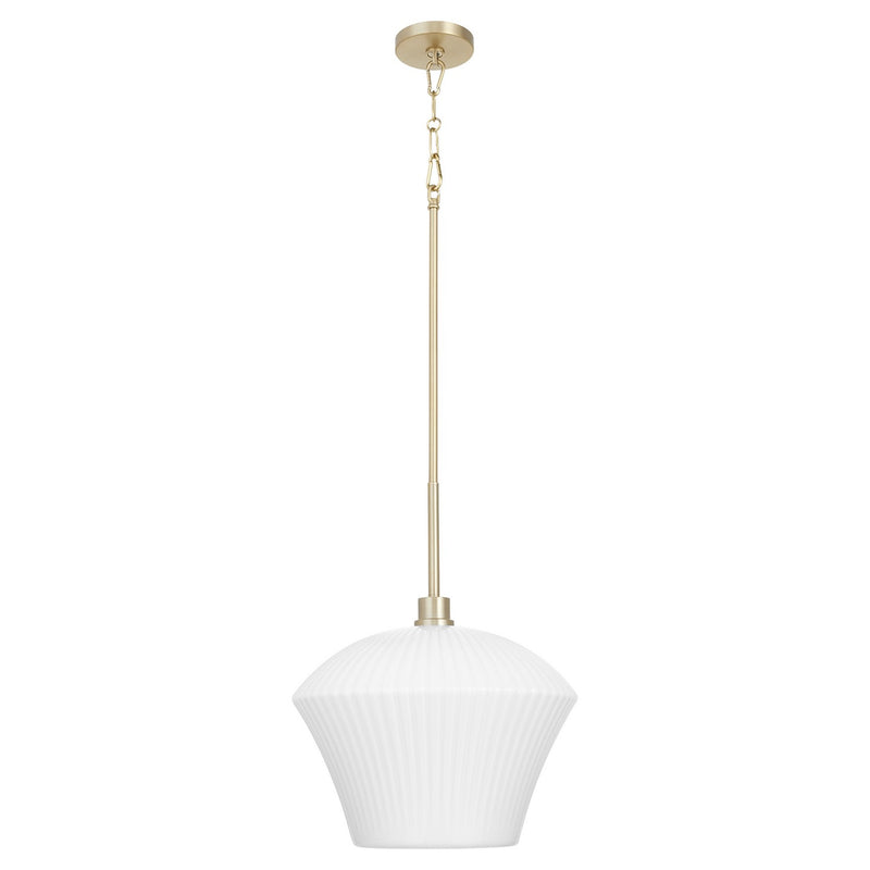 Quorum 8221-15-80 One Light Pendant, Aged Brass